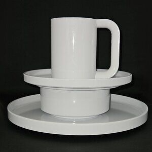 Designed by Lella & Massimo Vignelli /Heller White 4pc Dinnerware Set  (1 of 4)